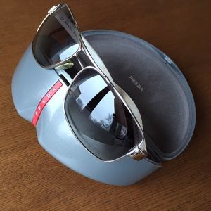 Prada Sunglasses White/Red/Silver